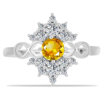 BUY 925 SILVER RING WITH NATURAL CITRINE GEMSTONE 